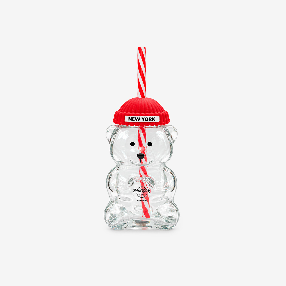 4oz Glass Mini Bear in Red image number 1